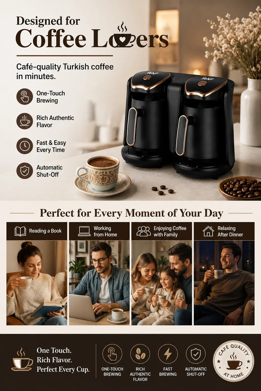 Concentrated Coffee Brewer with High-Pressure Extraction