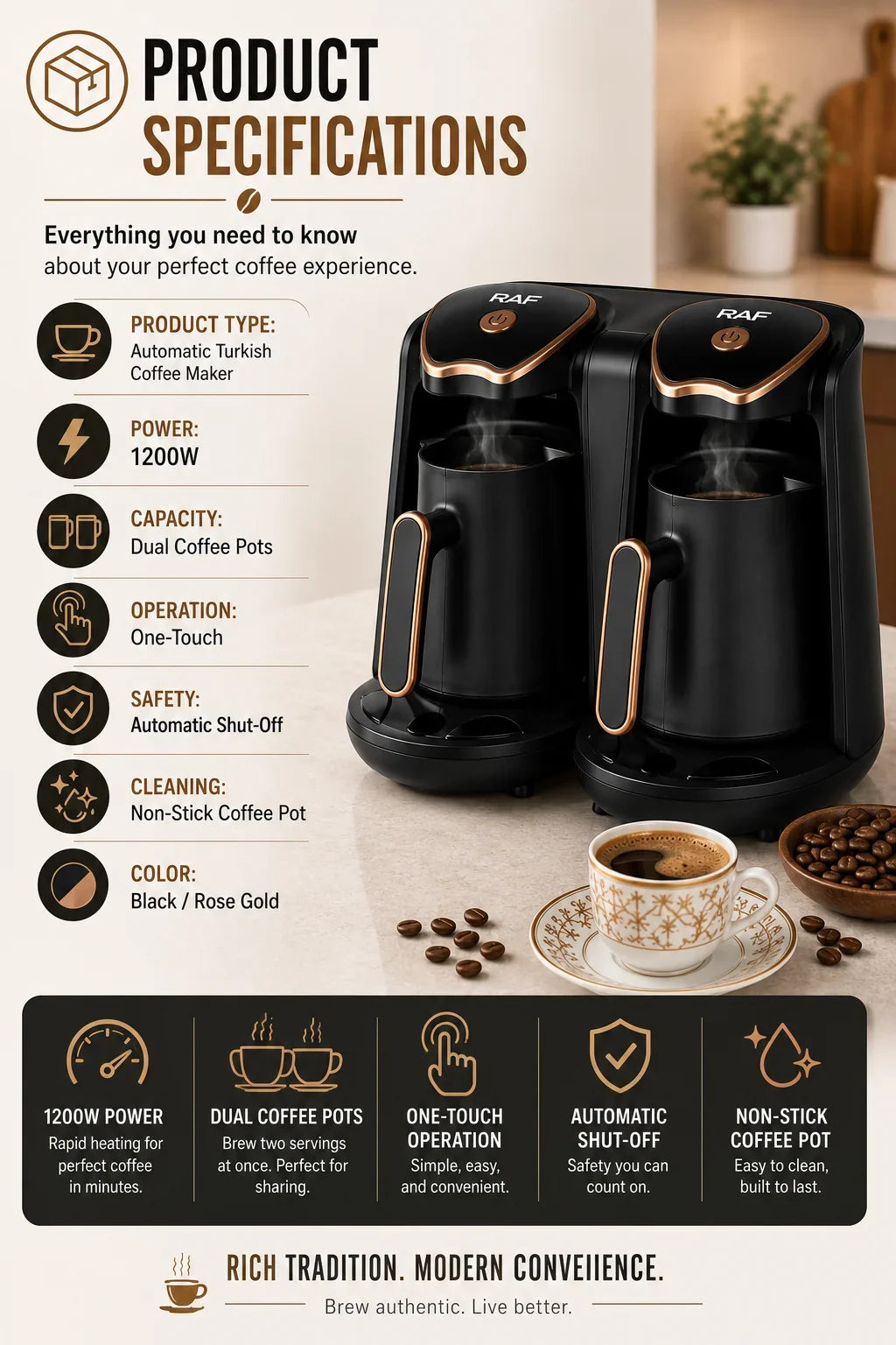 Concentrated Coffee Brewer with High-Pressure Extraction