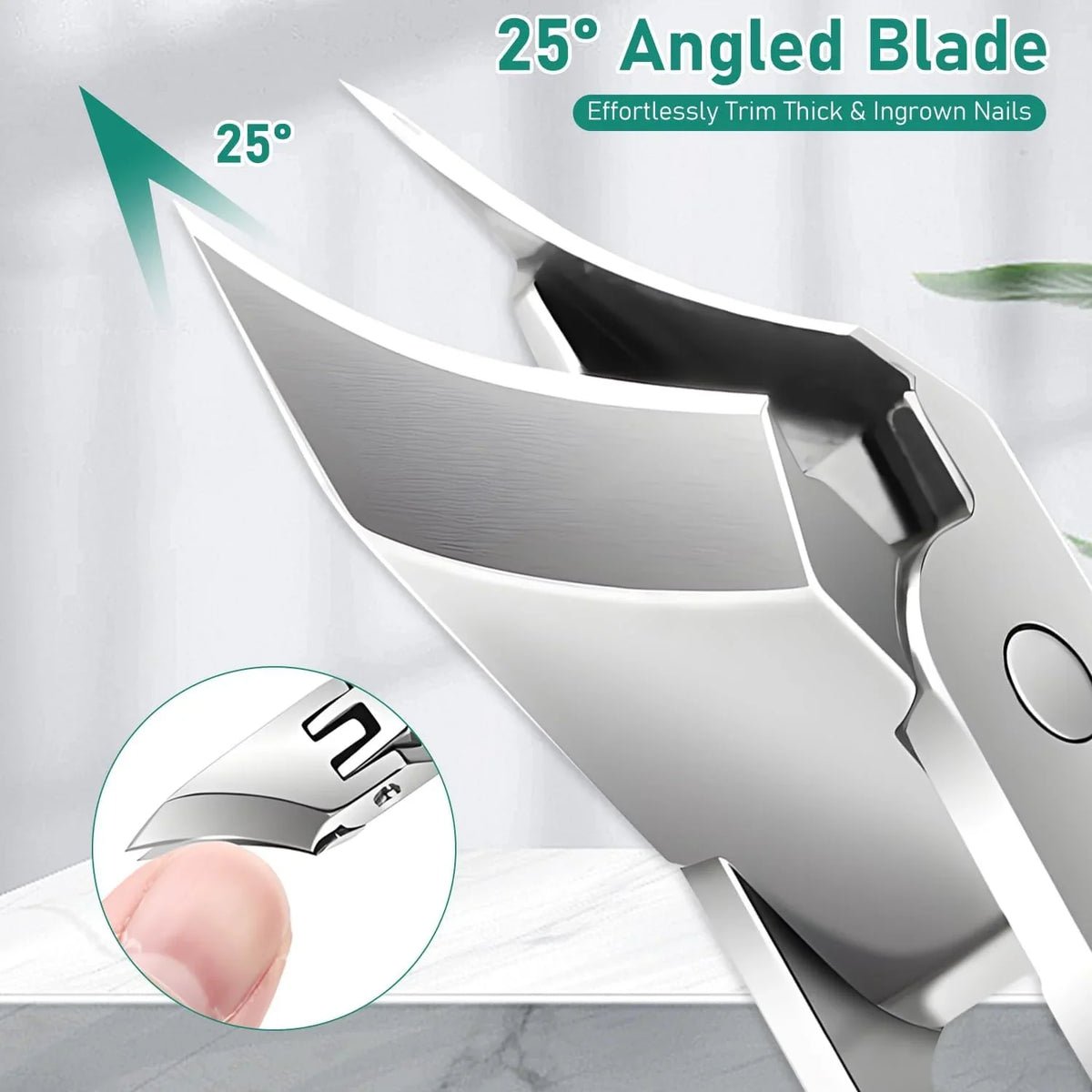 3-Piece Angled Eagle-Beak Stainless Steel Nail Clipper Set