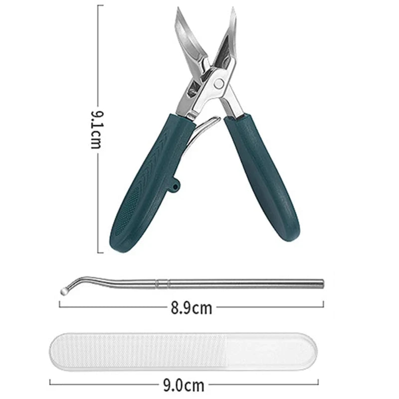 3-Piece Angled Eagle-Beak Stainless Steel Nail Clipper Set