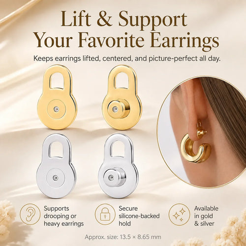 Gold-Plated Supports for Lifting Heavy Earrings