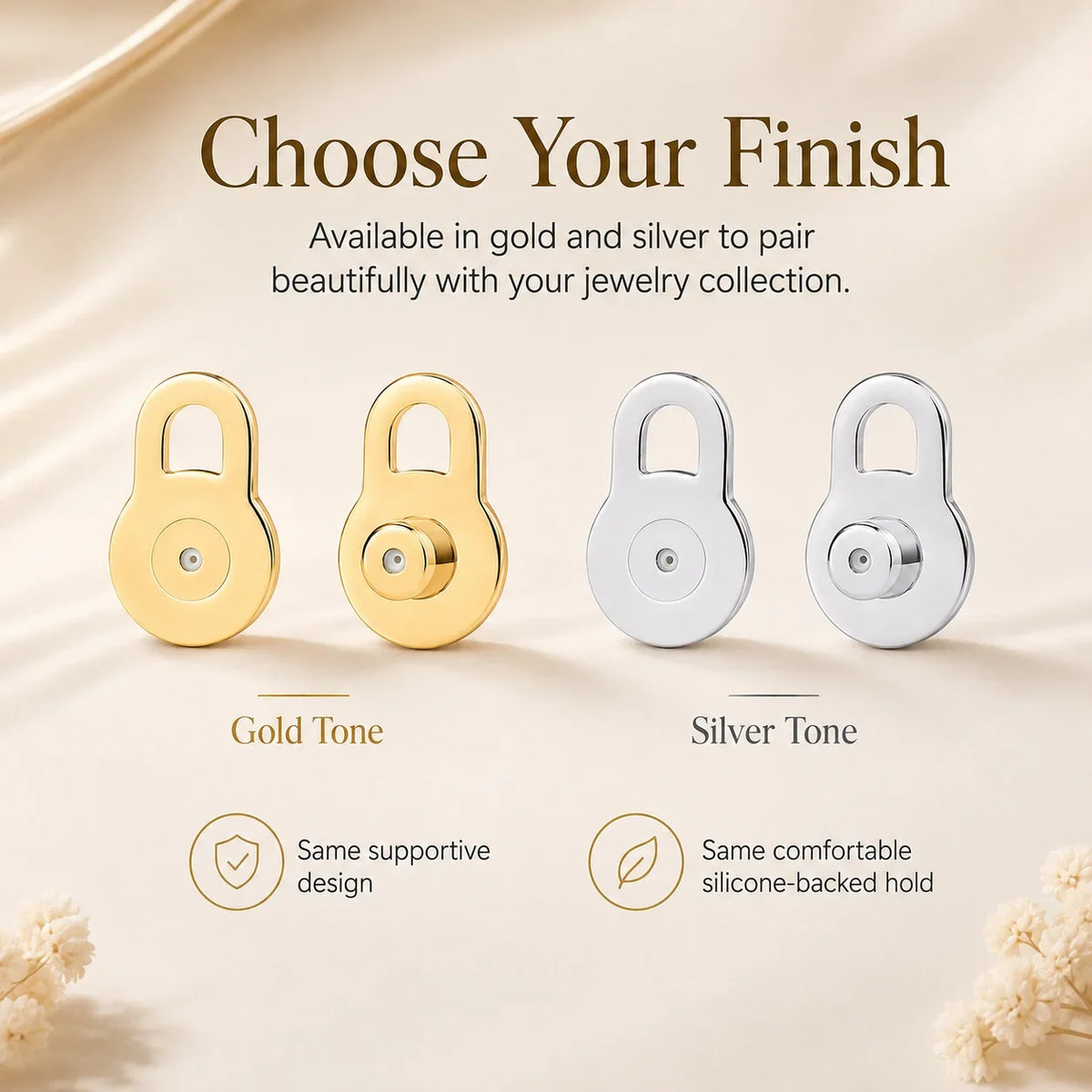 Gold-Plated Supports for Lifting Heavy Earrings