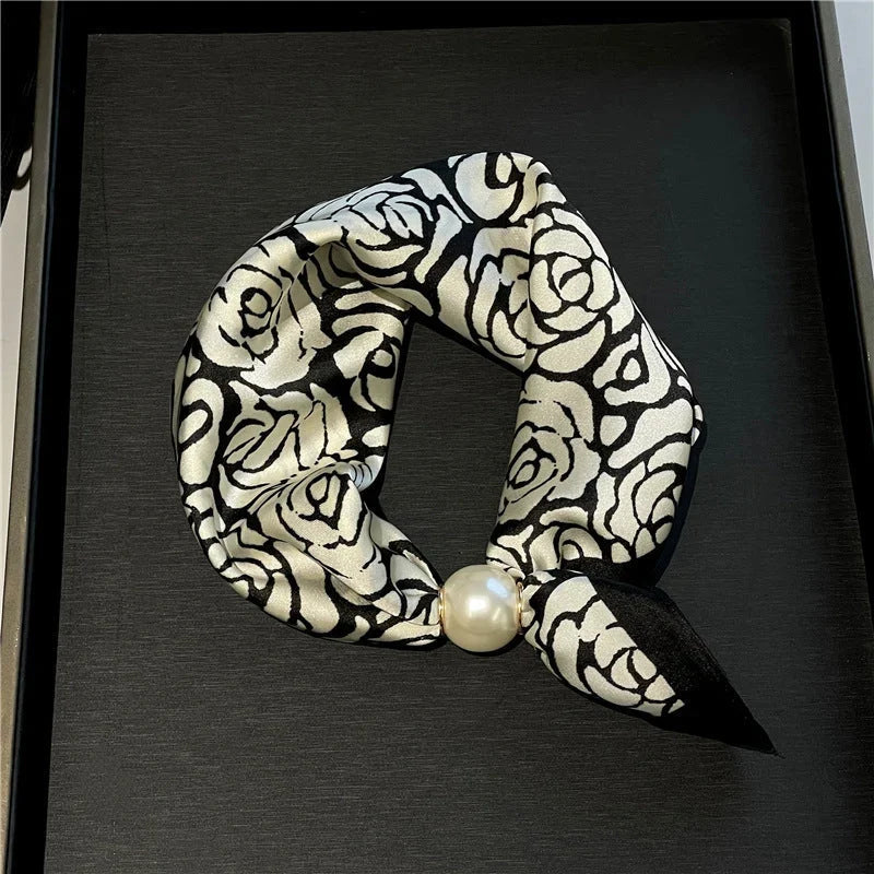 Pearl Necklace Scarf with an Easy Pop-On Design