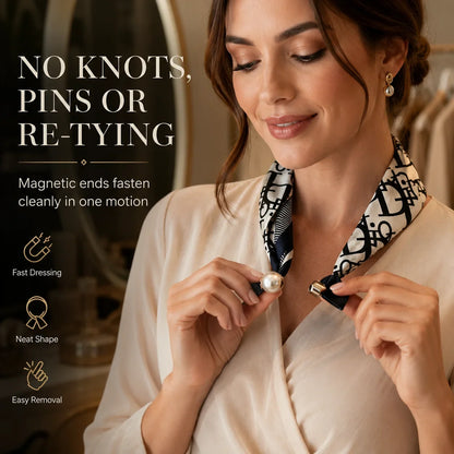Pearl Necklace Scarf with an Easy Pop-On Design