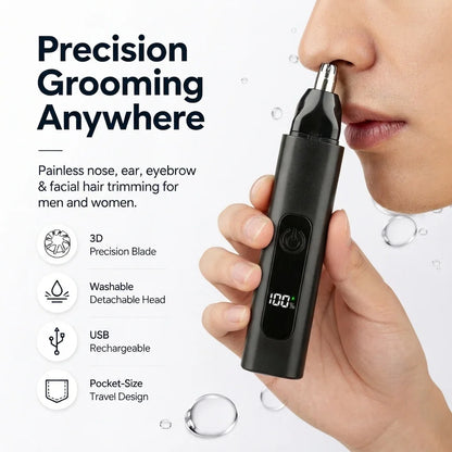 Purpose-Built Professional LED Display Nose & Ear Trimmer, Painless