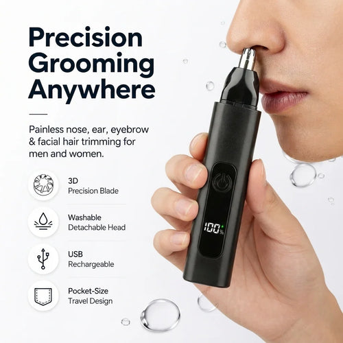 Purpose-Built Professional LED Display Nose & Ear Trimmer, Painless