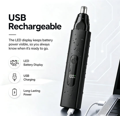 Purpose-Built Professional LED Display Nose & Ear Trimmer, Painless