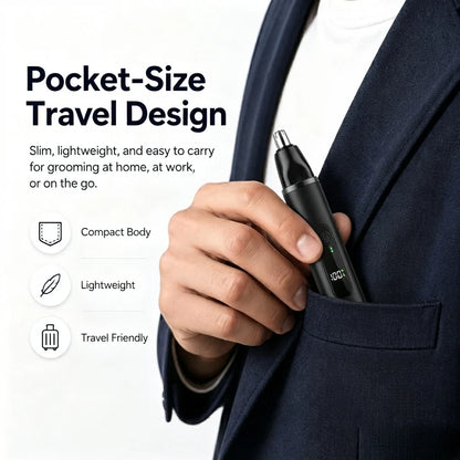 Purpose-Built Professional LED Display Nose & Ear Trimmer, Painless