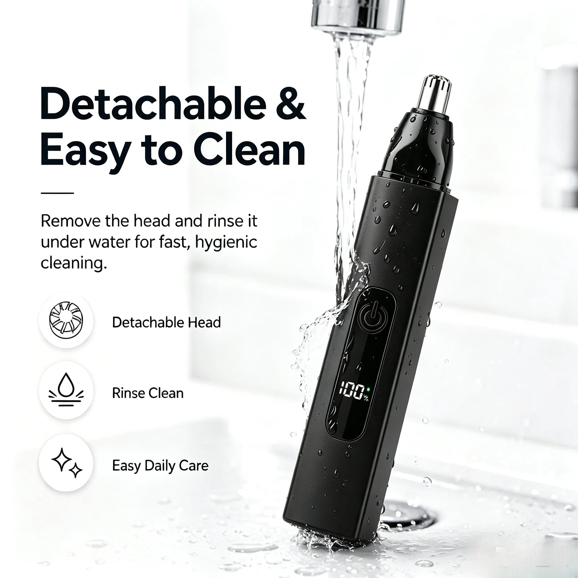 Purpose-Built Professional LED Display Nose & Ear Trimmer, Painless