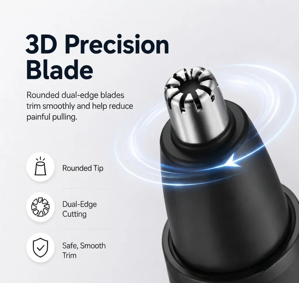Purpose-Built Professional LED Display Nose & Ear Trimmer, Painless