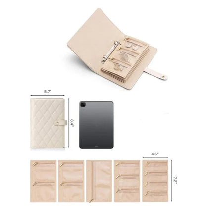 Space-Saving Elegant Portable Checkered Jewelry Storage
