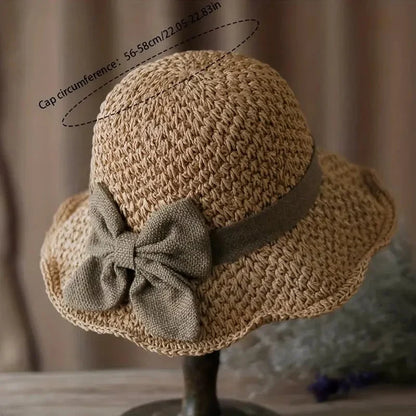 Chic Woven Straw Sun Hat with Elegant Bow