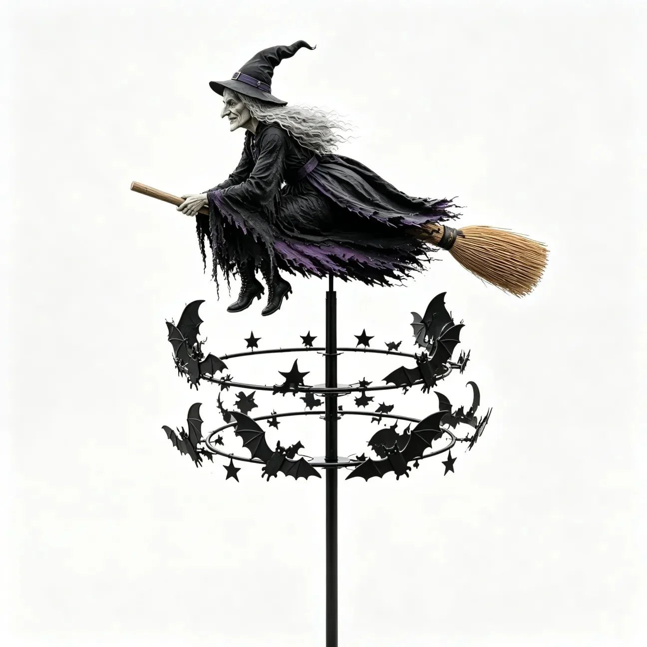 Witch and Bat Garden Spinner with Enchanted Motion