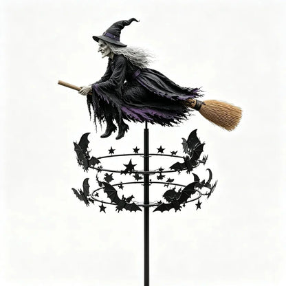 Witch and Bat Garden Spinner with Enchanted Motion