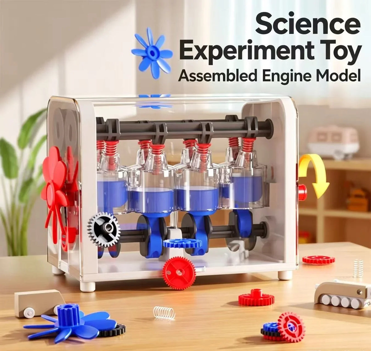 Hands-On Buildable Engine Model Assembly Toy for Creative Play