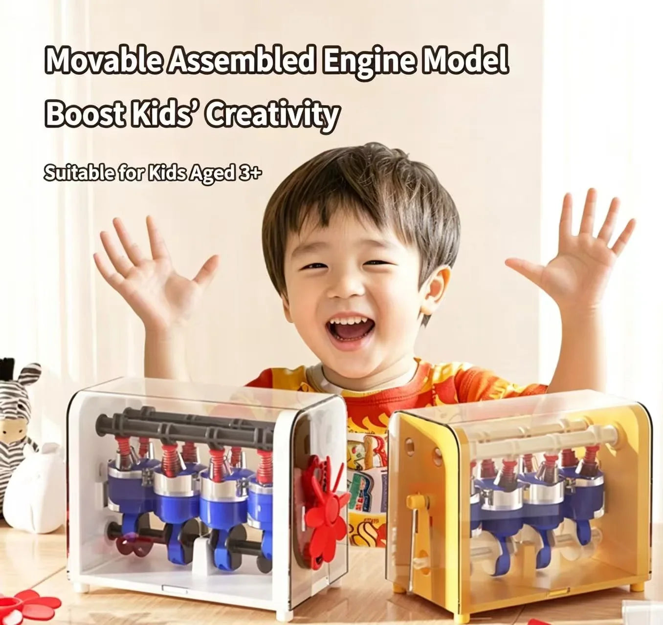 Hands-On Buildable Engine Model Assembly Toy for Creative Play