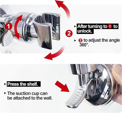 Purpose-Built Adjustable shower head holder - Detachable shower head