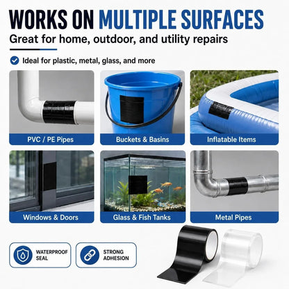 Purpose-Built Waterproof Repair – Self-Adhesive PVC Leak Sealing Tape