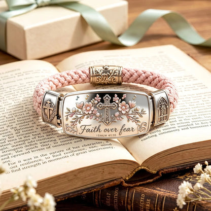 Distinctive Faith Over Fear Bracelet – Christian Cross