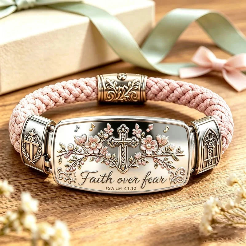 Distinctive Faith Over Fear Bracelet – Christian Cross