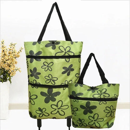 Vehicle-Ready 2-in-1 Foldable Shopping Cart for Garage Use
