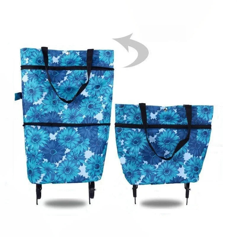 Vehicle-Ready 2-in-1 Foldable Shopping Cart for Garage Use