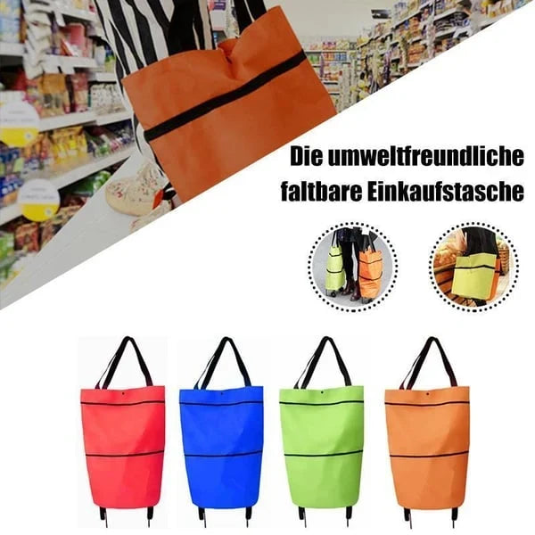 Vehicle-Ready 2-in-1 Foldable Shopping Cart for Garage Use