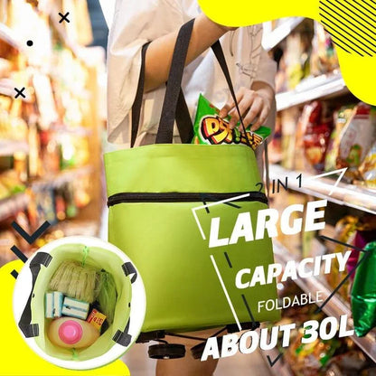 Vehicle-Ready 2-in-1 Foldable Shopping Cart for Garage Use