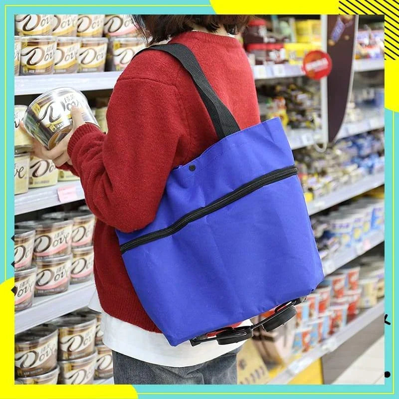 Vehicle-Ready 2-in-1 Foldable Shopping Cart for Garage Use