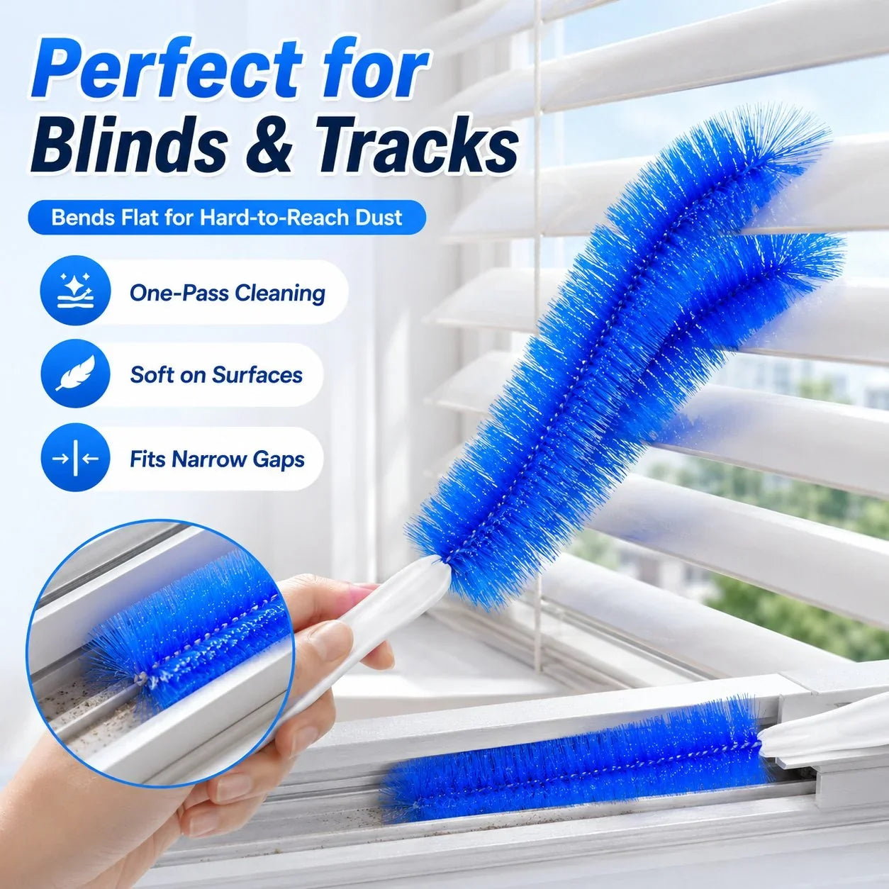 Purpose-Built Bendable Microfiber Head,Reusable Dust