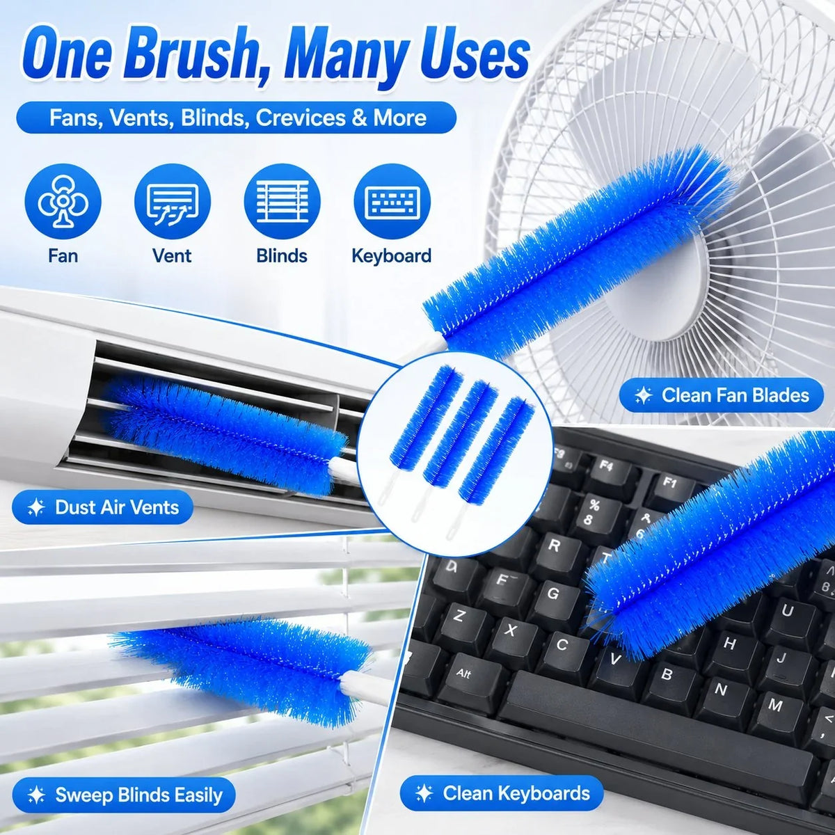 Purpose-Built Bendable Microfiber Head,Reusable Dust