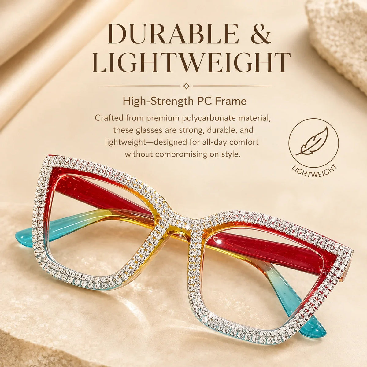 Decorative Fashion Modern Look Trending Eyeglasses Cat-Eye Anti-Blue