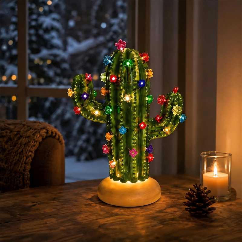 Decorative DIY Cactus Lamp – Endless Cozy Glow for Focused Lighting
