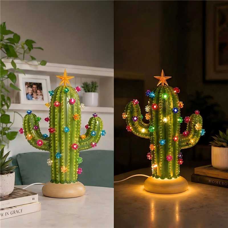 Decorative DIY Cactus Lamp – Endless Cozy Glow for Focused Lighting