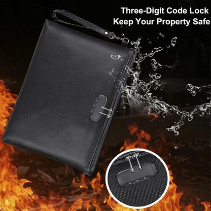 Fireproof Waterproof Document Bag for Passports, Cash and Valuables