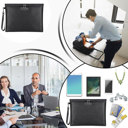 Fireproof Waterproof Document Bag for Passports, Cash and Valuables
