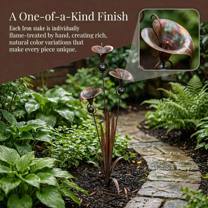 Copper Calla Lily Garden Chime Set for Gentle Outdoor Sound