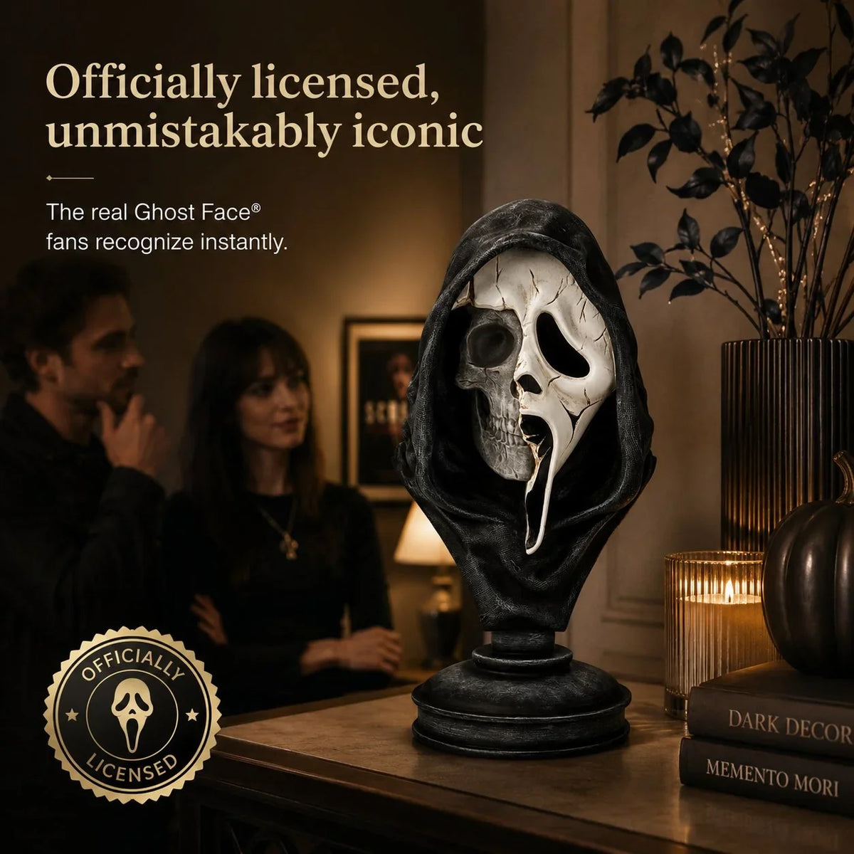 Purpose-Built Ghost Face Skeleton Bust Statue for Everyday Use