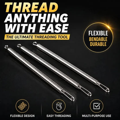 Distinctive 2Pcs Flexible Drawstring Threading Tool Bendable Metal