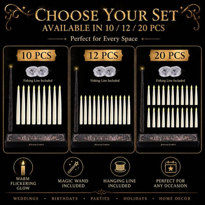 Purpose-Built Floating LED Candles with Wand Remote – Flameless