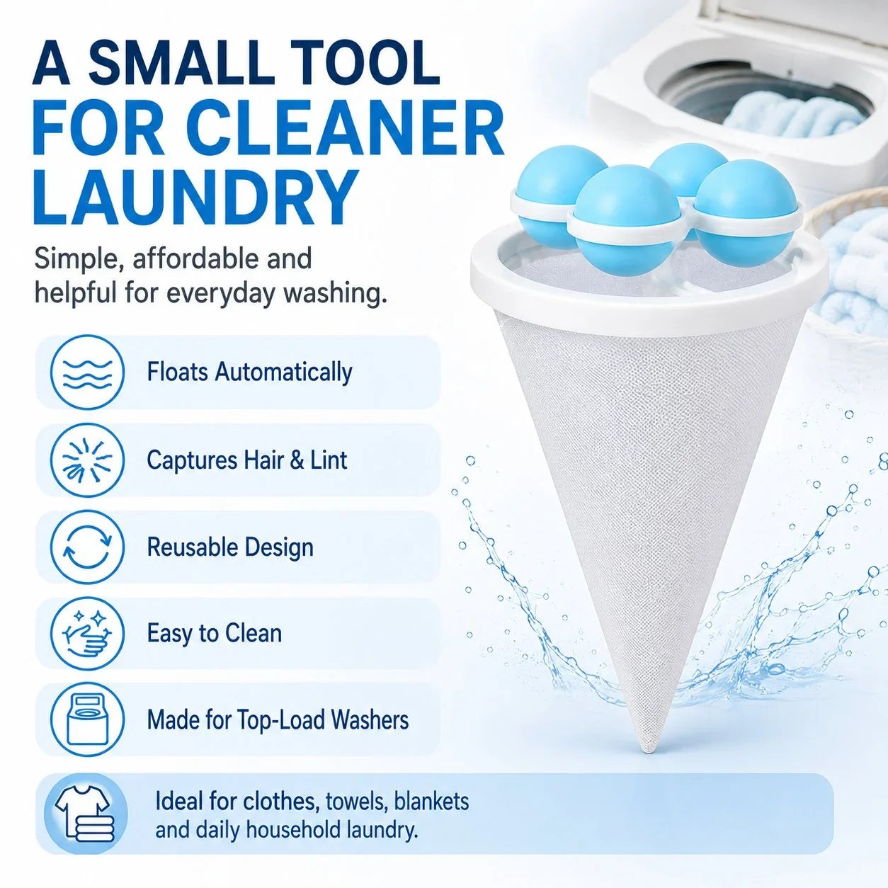 Pet-Friendly Floating Lint & Hair Catcher（3pcs） for Daily Pet Care