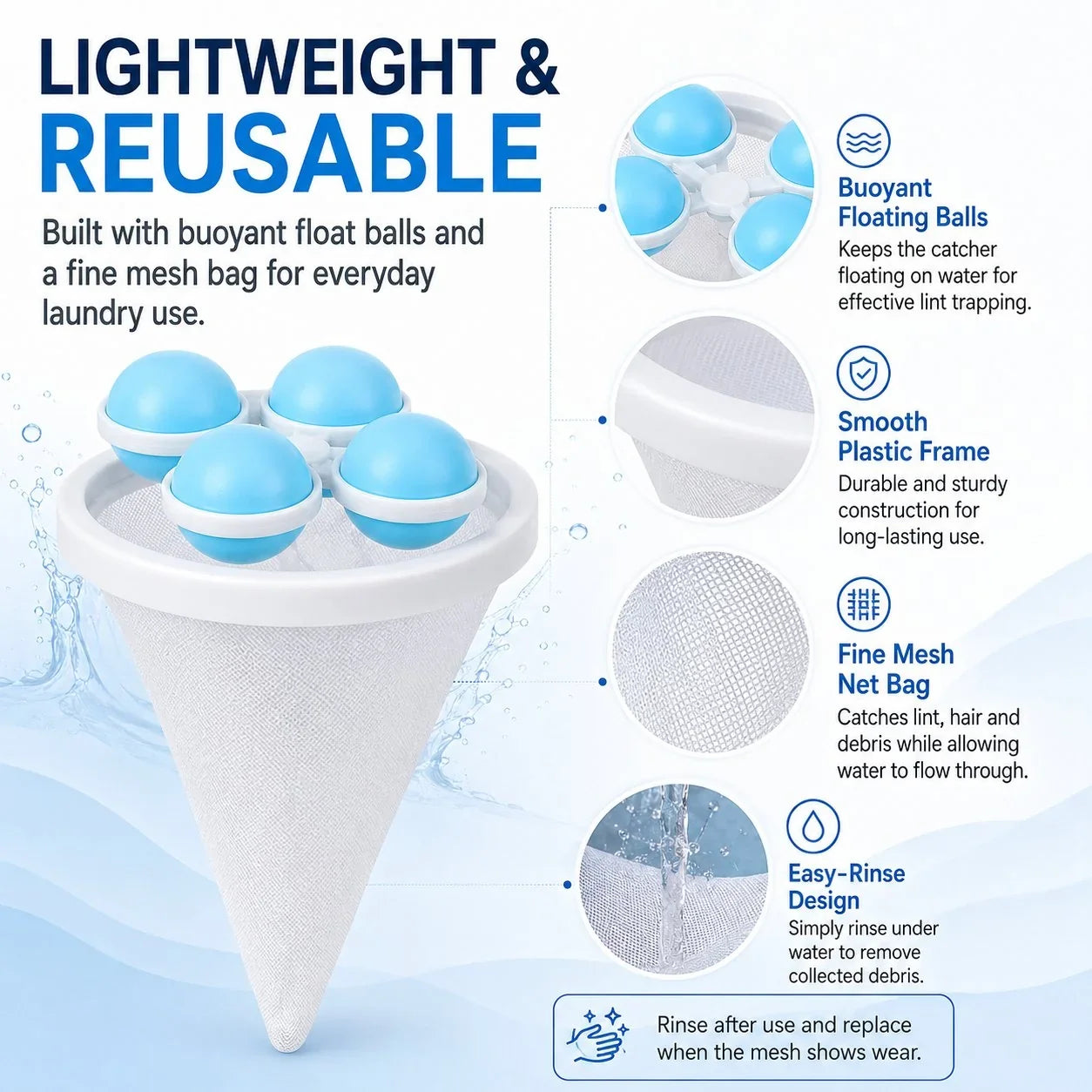 Pet-Friendly Floating Lint & Hair Catcher（3pcs） for Daily Pet Care