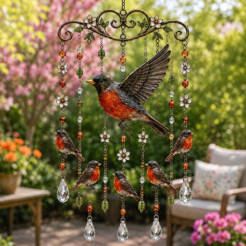 Outdoor-Ready Hummingbird Wind Chime for Garden Display
