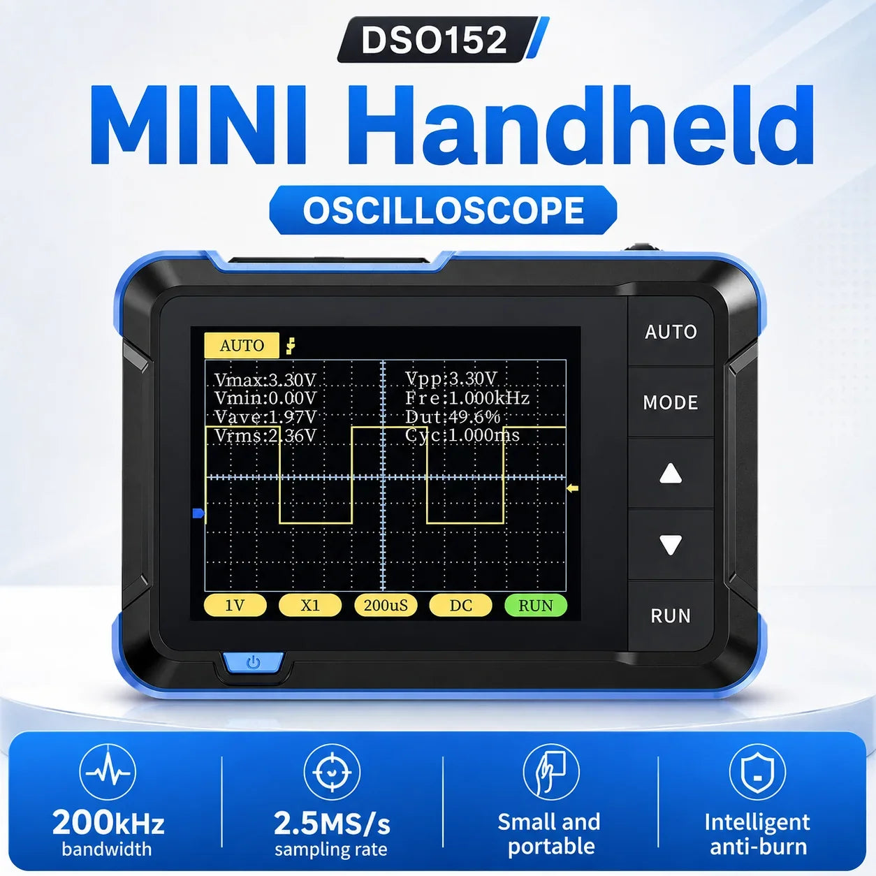 Vehicle-Ready Pocket Digital Oscilloscope – Portable Signal Tester