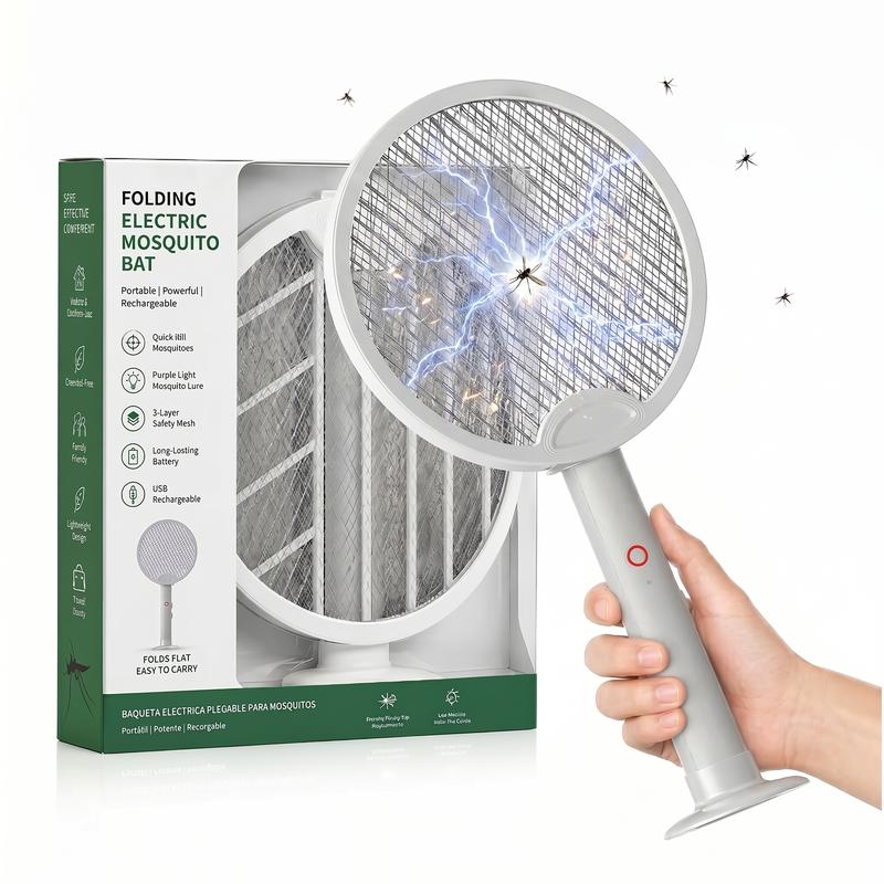 Purpose-Built 2-in-1 Foldable Electric Fly Swatter for Everyday Use