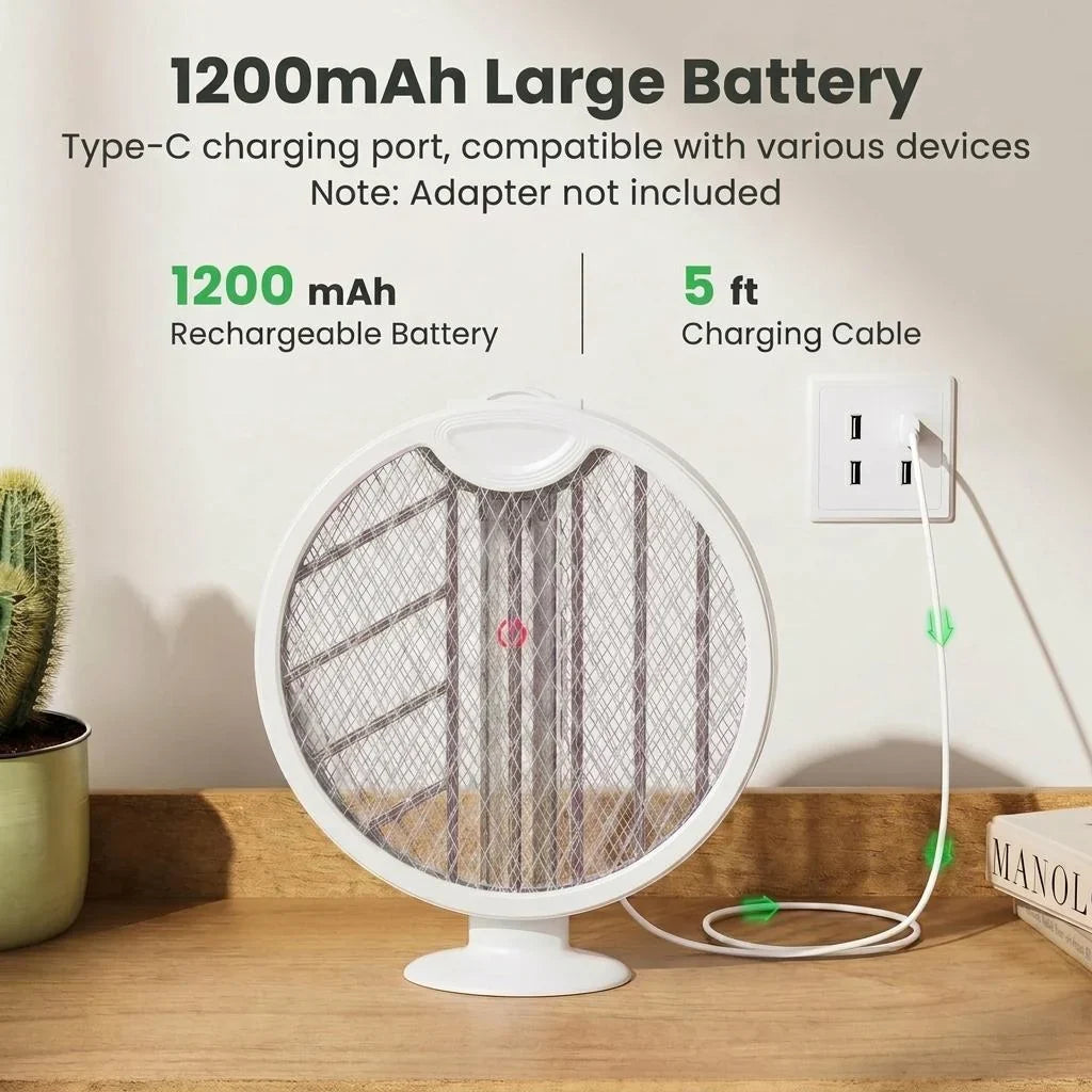 Purpose-Built 2-in-1 Foldable Electric Fly Swatter for Everyday Use