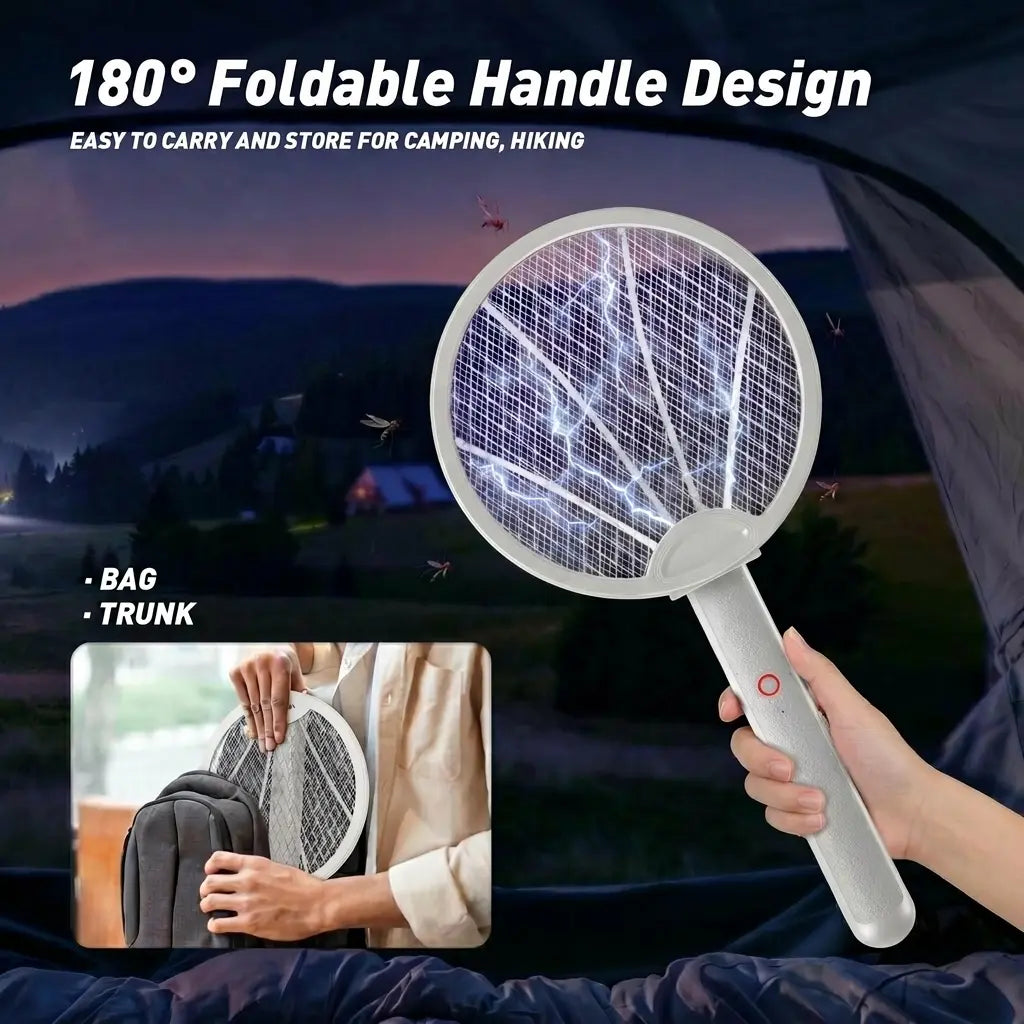 Purpose-Built 2-in-1 Foldable Electric Fly Swatter for Everyday Use