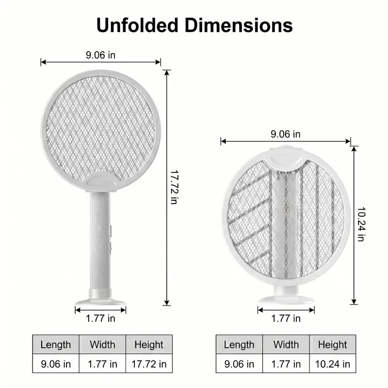 Purpose-Built 2-in-1 Foldable Electric Fly Swatter for Everyday Use