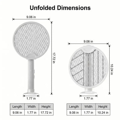 Purpose-Built 2-in-1 Foldable Electric Fly Swatter for Everyday Use