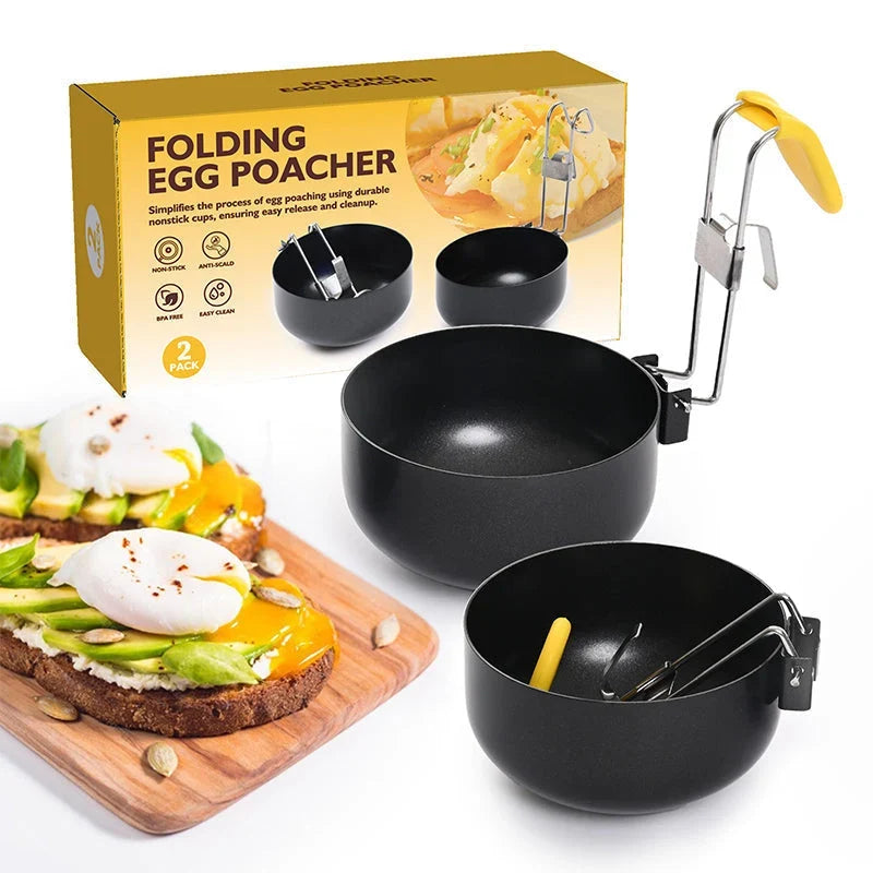Practical Foldable Non-Stick Egg Poacher Mold for Kitchen Prep